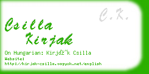 csilla kirjak business card